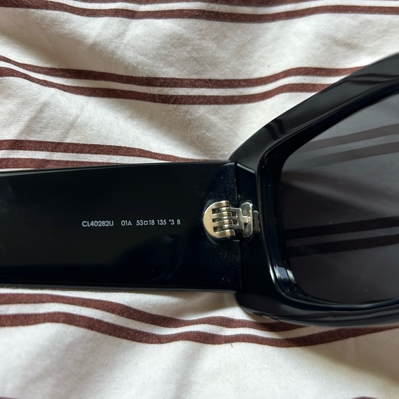 Celine Triomphe Rectangular Black Sunglasses - Picture 5 of 11